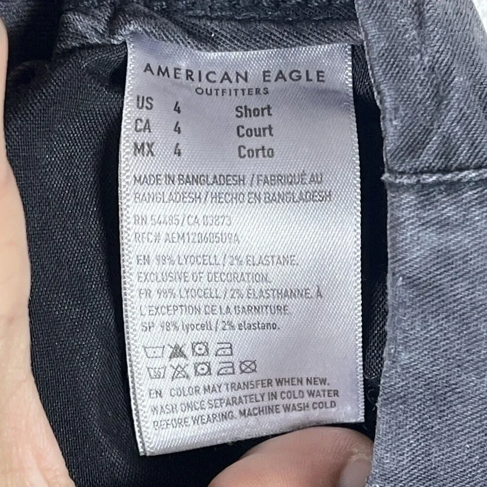 American Eagle Women’s 4 Short Cargo Pants Gray Stretch Utility Y2K